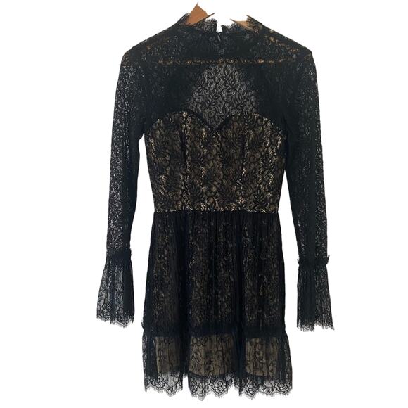 Sailor Amity Mini Dress Black Lace Mockneck Whimsigoth Size X-Small Gently Used - Picture 3 of 9
